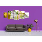 Casa si Gradina - Decoratiuni - Tablouri - Tablou multicanvas 5 piese Food and Drinks model 205, 220x90 cm - Infinity.ro