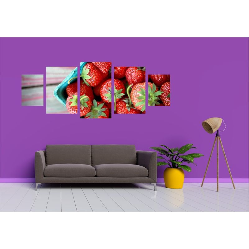 Casa si Gradina - Decoratiuni - Tablouri - Tablou multicanvas 5 piese Food and Drinks model 193, 220x90 cm - Infinity.ro