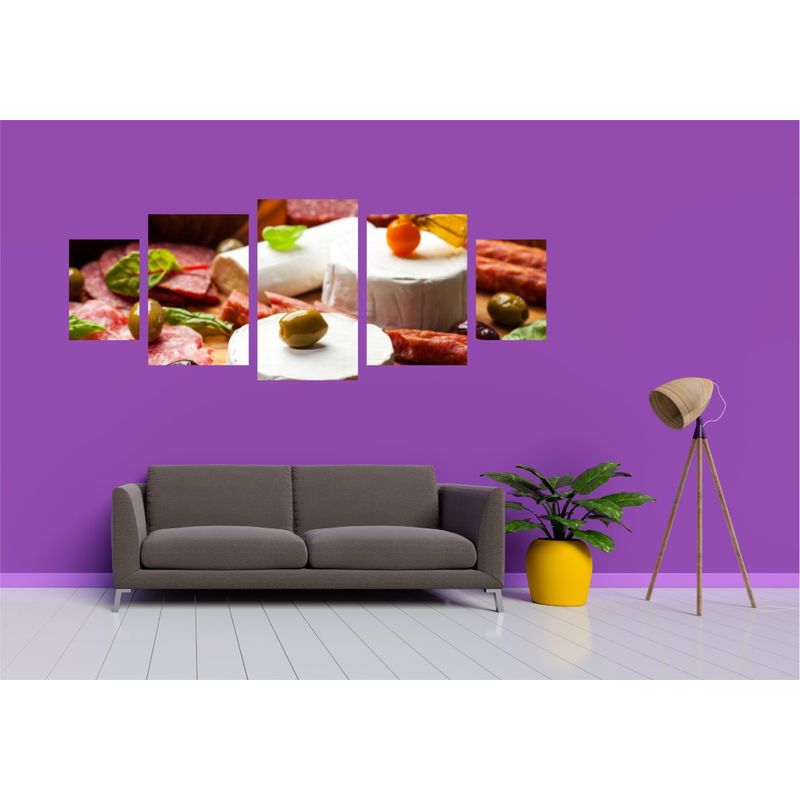 Casa si Gradina - Decoratiuni - Tablouri - Tablou multicanvas 5 piese Food and Drinks model 2, 220x90 cm - Infinity.ro