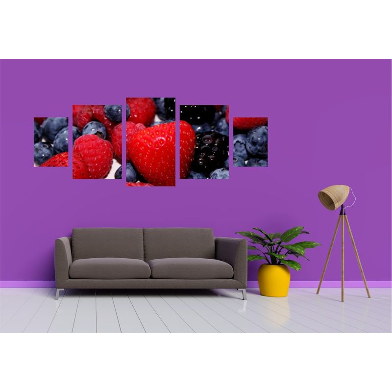 Casa si Gradina - Decoratiuni - Tablouri - Tablou multicanvas 5 piese Food and Drinks model 183, 220x90 cm - Infinity.ro