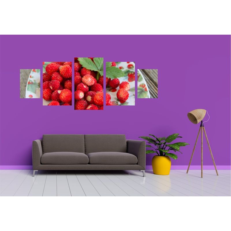 Casa si Gradina - Decoratiuni - Tablouri - Tablou multicanvas 5 piese Food and Drinks model 175, 220x90 cm - Infinity.ro