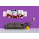 Casa si Gradina - Decoratiuni - Tablouri - Tablou multicanvas 5 piese Food and Drinks model 179, 220x90 cm - Infinity.ro