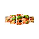 Casa si Gradina - Decoratiuni - Tablouri - Tablou multicanvas 5 piese Food and Drinks model 166, 220x90 cm - Infinity.ro