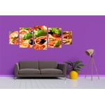 Casa si Gradina - Decoratiuni - Tablouri - Tablou multicanvas 5 piese Food and Drinks model 166, 220x90 cm - Infinity.ro