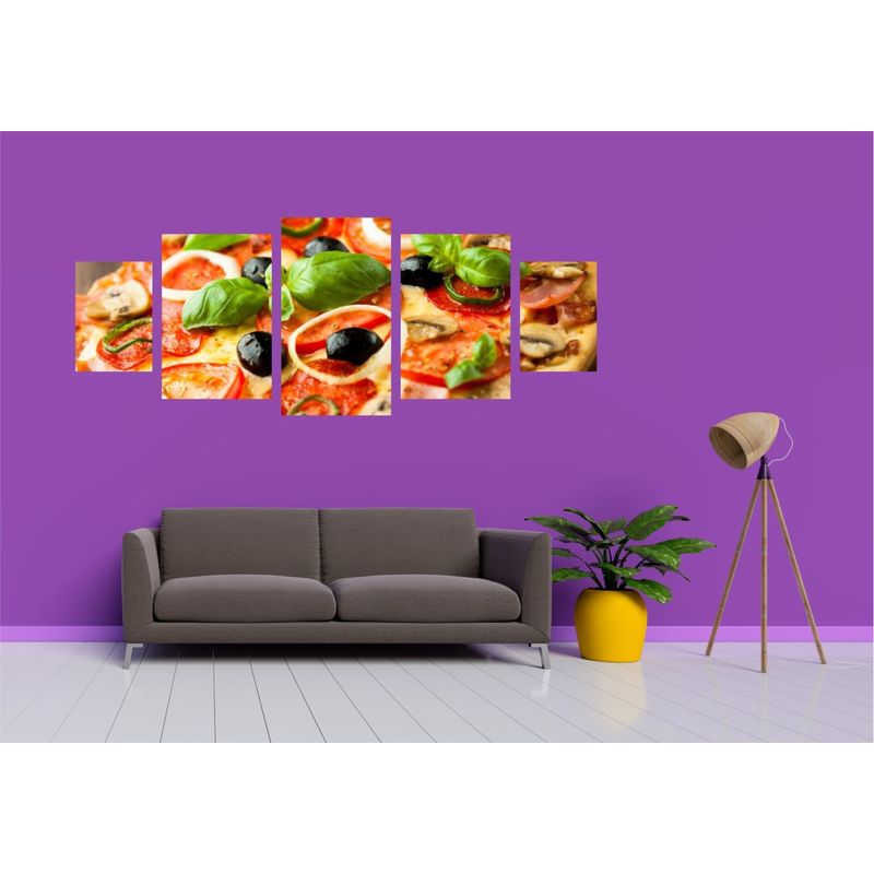 Casa si Gradina - Decoratiuni - Tablouri - Tablou multicanvas 5 piese Food and Drinks model 166, 220x90 cm - Infinity.ro