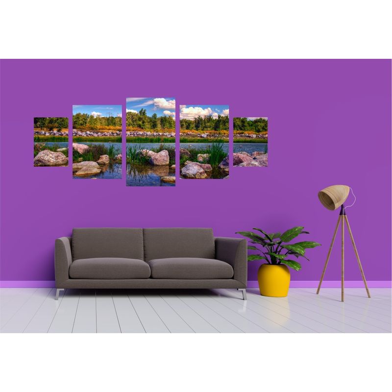 Casa si Gradina - Decoratiuni - Tablouri - Tablou multicanvas 5 piese Natura model 100, 220x90 cm - Infinity.ro