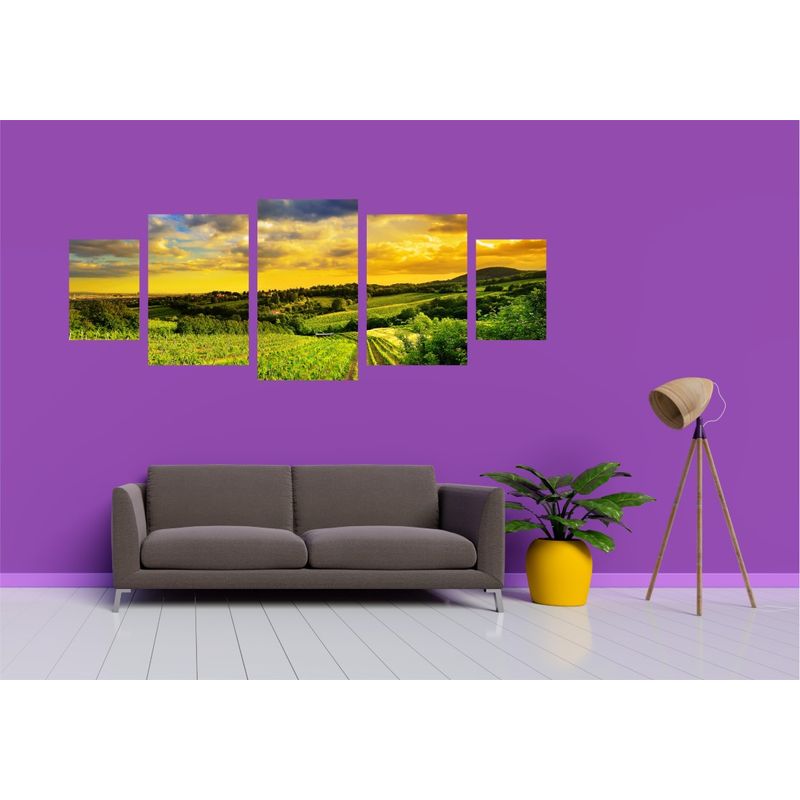 Casa si Gradina - Decoratiuni - Tablouri - Tablou multicanvas 5 piese Natura model 148, 220x90 cm - Infinity.ro