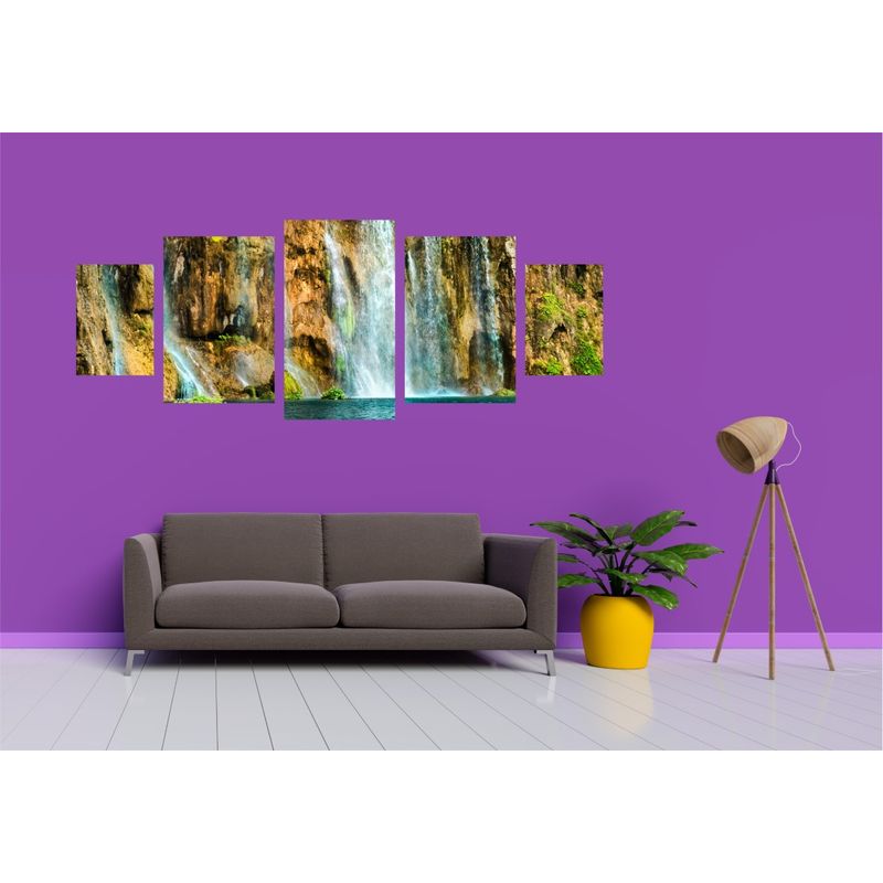 Casa si Gradina - Decoratiuni - Tablouri - Tablou multicanvas 5 piese model Cascada 6, 220x90 cm - Infinity.ro