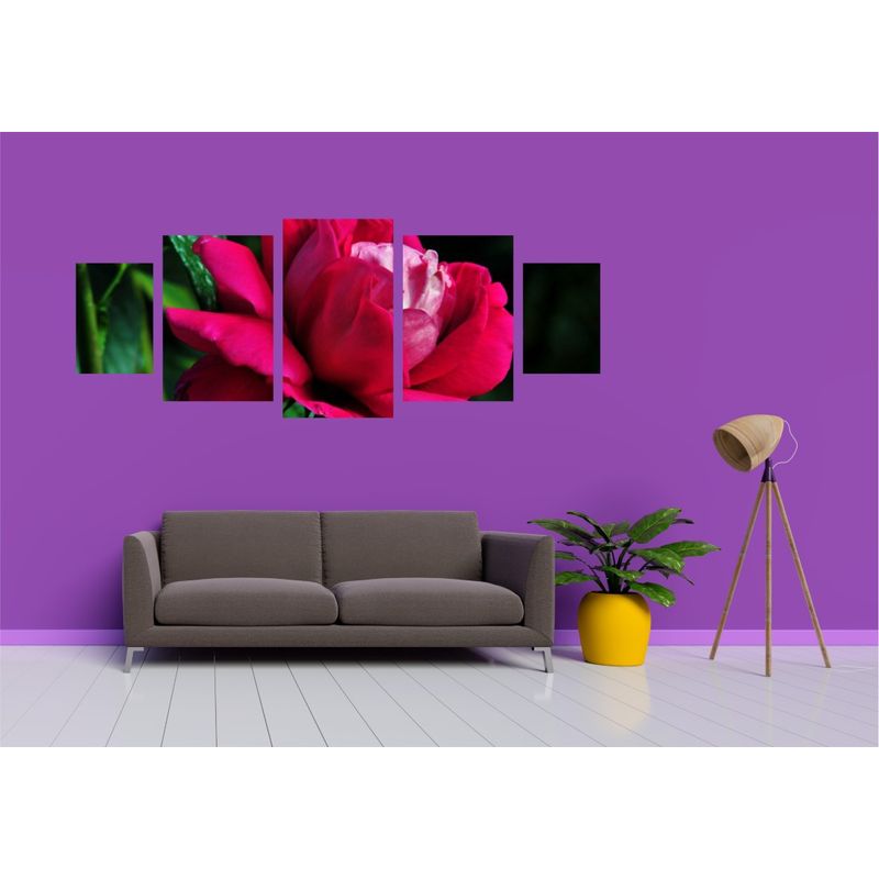 Casa si Gradina - Decoratiuni - Tablouri - Tablou multicanvas 5 piese Flori model 11, 220x90 cm - Infinity.ro