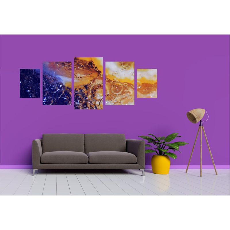 Casa si Gradina - Decoratiuni - Tablouri - Tablou multicanvas 5 piese Food and Drinks model 190, 220x90 cm - Infinity.ro