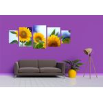 Casa si Gradina - Decoratiuni - Tablouri - Tablou multicanvas 5 piese Flori model 16, 220x90 cm - Infinity.ro