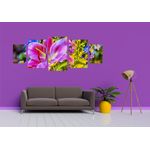 Casa si Gradina - Decoratiuni - Tablouri - Tablou multicanvas 5 piese Flori model 19, 220x90 cm - Infinity.ro