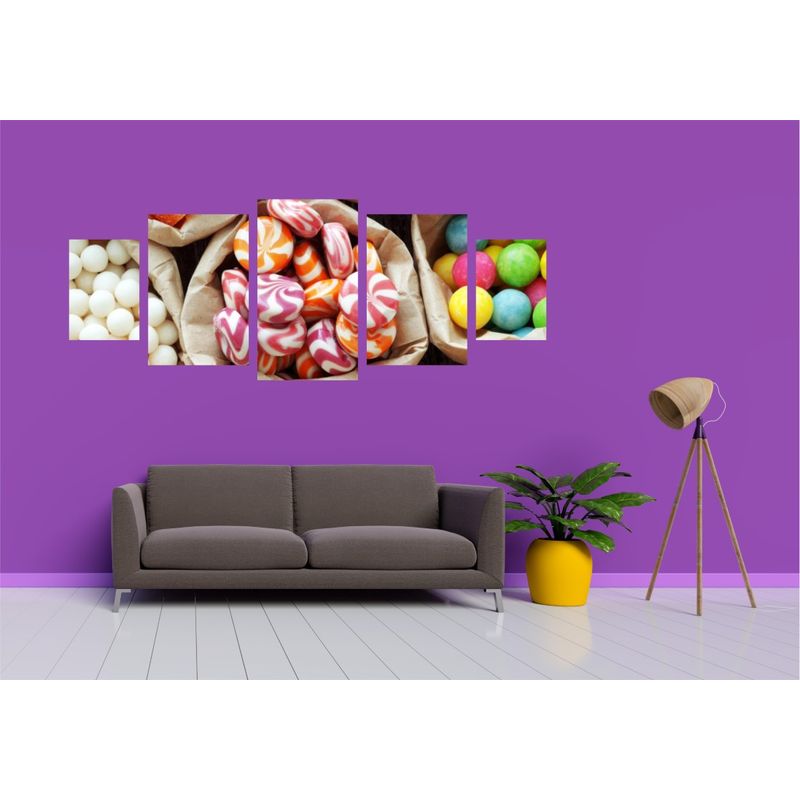 Casa si Gradina - Decoratiuni - Tablouri - Tablou multicanvas 5 piese Food and Drinks model 132, 220x90 cm - Infinity.ro