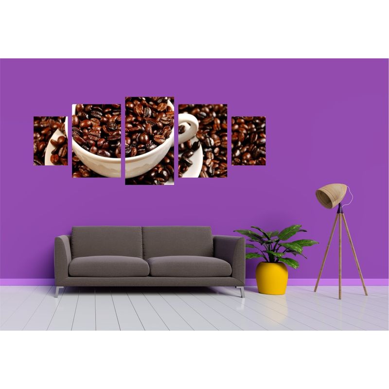 Casa si Gradina - Decoratiuni - Tablouri - Tablou multicanvas 5 piese Food and Drinks model 151, 220x90 cm - Infinity.ro