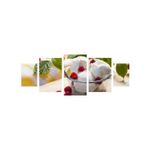Casa si Gradina - Decoratiuni - Tablouri - Tablou multicanvas 5 piese Food and Drinks model 131, 220x90 cm - Infinity.ro