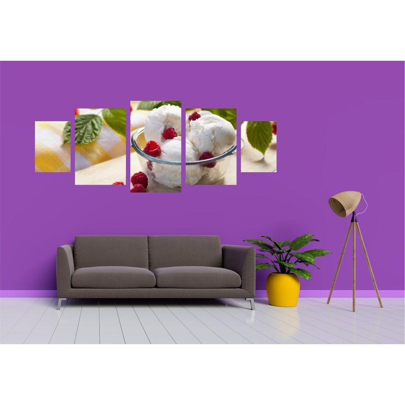 Casa si Gradina - Decoratiuni - Tablouri - Tablou multicanvas 5 piese Food and Drinks model 131, 220x90 cm - Infinity.ro