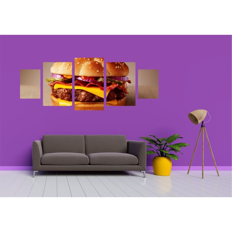 Casa si Gradina - Decoratiuni - Tablouri - Tablou multicanvas 5 piese Food and Drinks model 112, 220x90 cm - Infinity.ro