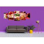 Casa si Gradina - Decoratiuni - Tablouri - Tablou multicanvas 5 piese Food and Drinks model 118, 220x90 cm - Infinity.ro