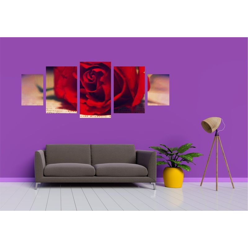 Casa si Gradina - Decoratiuni - Tablouri - Tablou multicanvas 5 piese Flori model 8, 220x90 cm - Infinity.ro