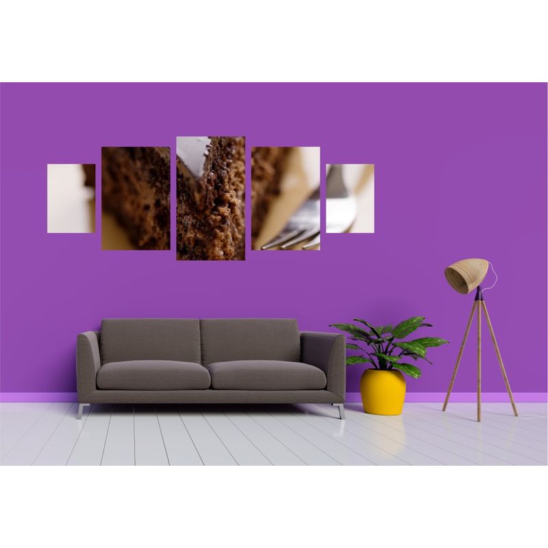 Casa si Gradina - Decoratiuni - Tablouri - Tablou multicanvas 5 piese Food and Drinks model 111, 220x90 cm - Infinity.ro