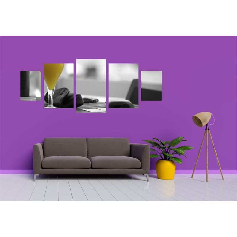 Casa si Gradina - Decoratiuni - Tablouri - Tablou multicanvas 5 piese Food and Drinks model 107, 220x90 cm - Infinity.ro