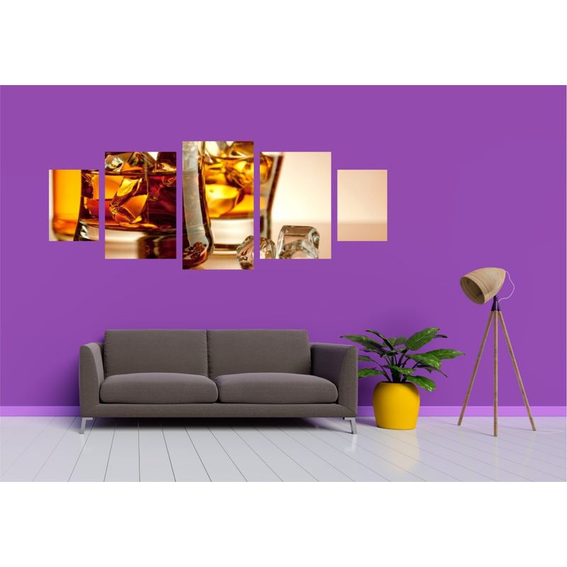 Casa si Gradina - Decoratiuni - Tablouri - Tablou multicanvas 5 piese Food and Drinks model 15, 220x90 cm - Infinity.ro