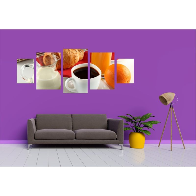 Casa si Gradina - Decoratiuni - Tablouri - Tablou multicanvas 5 piese Food and Drinks model 147, 220x90 cm - Infinity.ro