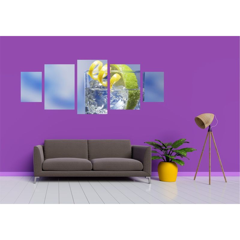 Casa si Gradina - Decoratiuni - Tablouri - Tablou multicanvas 5 piese Food and Drinks model 59, 220x90 cm - Infinity.ro
