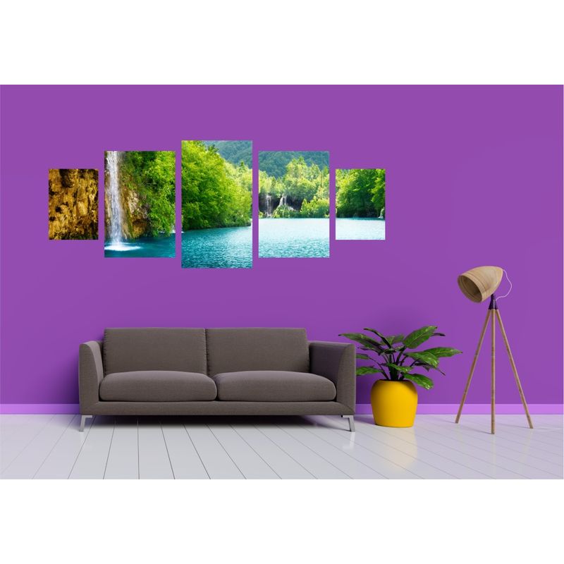 Casa si Gradina - Decoratiuni - Tablouri - Tablou multicanvas 5 piese model Cascada 16, 220x90 cm - Infinity.ro