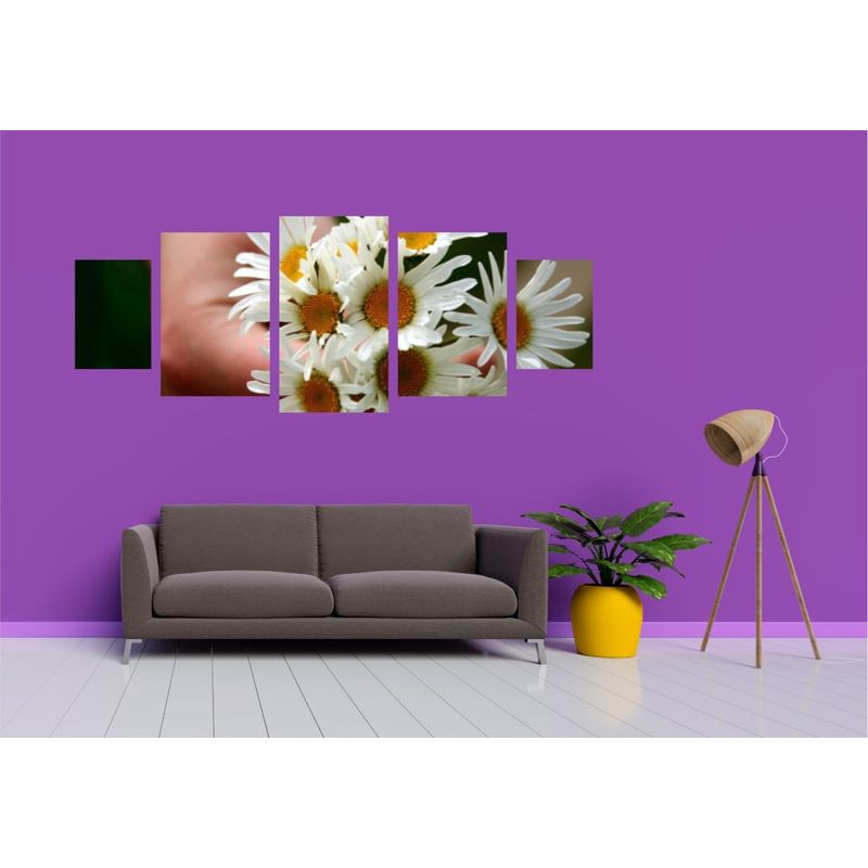 Casa si Gradina - Decoratiuni - Tablouri - Tablou multicanvas 5 piese Flori model 20, 220x90 cm - Infinity.ro