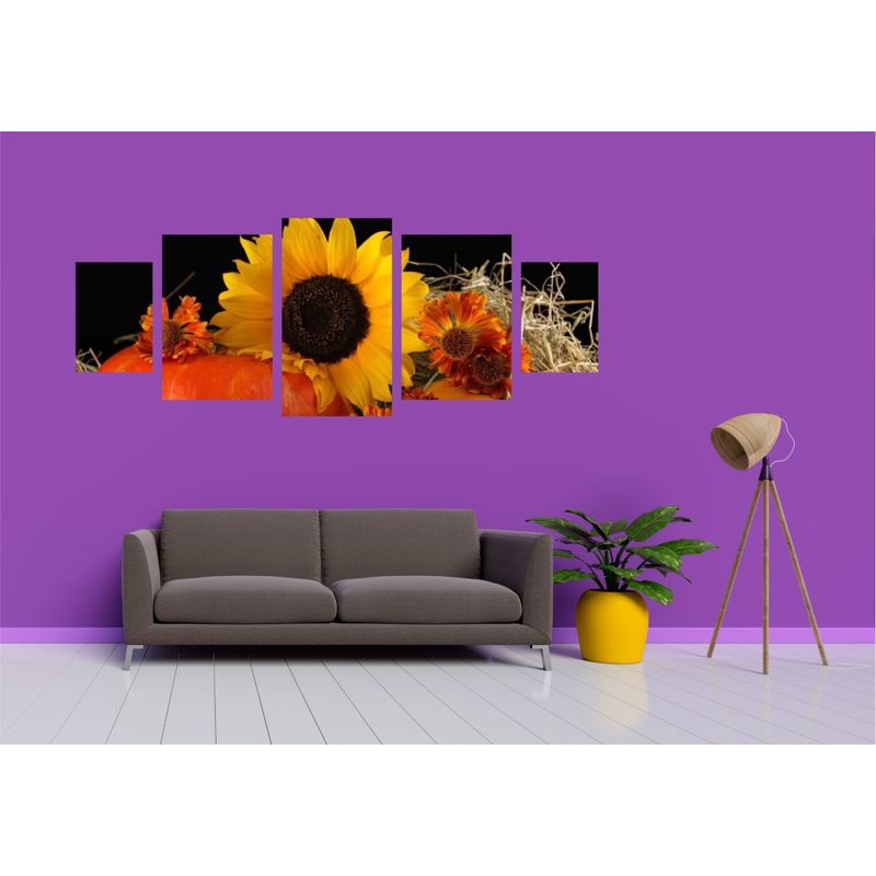 Casa si Gradina - Decoratiuni - Tablouri - Tablou multicanvas 5 piese Ziua recoltei, 220x90 cm - Infinity.ro