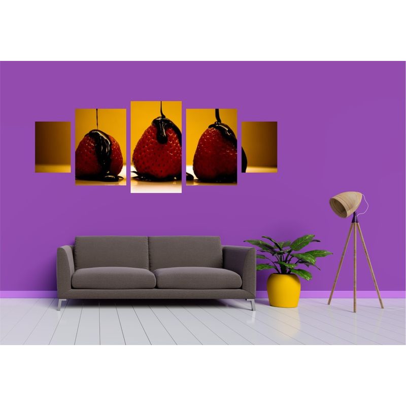 Casa si Gradina - Decoratiuni - Tablouri - Tablou multicanvas 5 piese Food and Drinks model 65, 220x90 cm - Infinity.ro