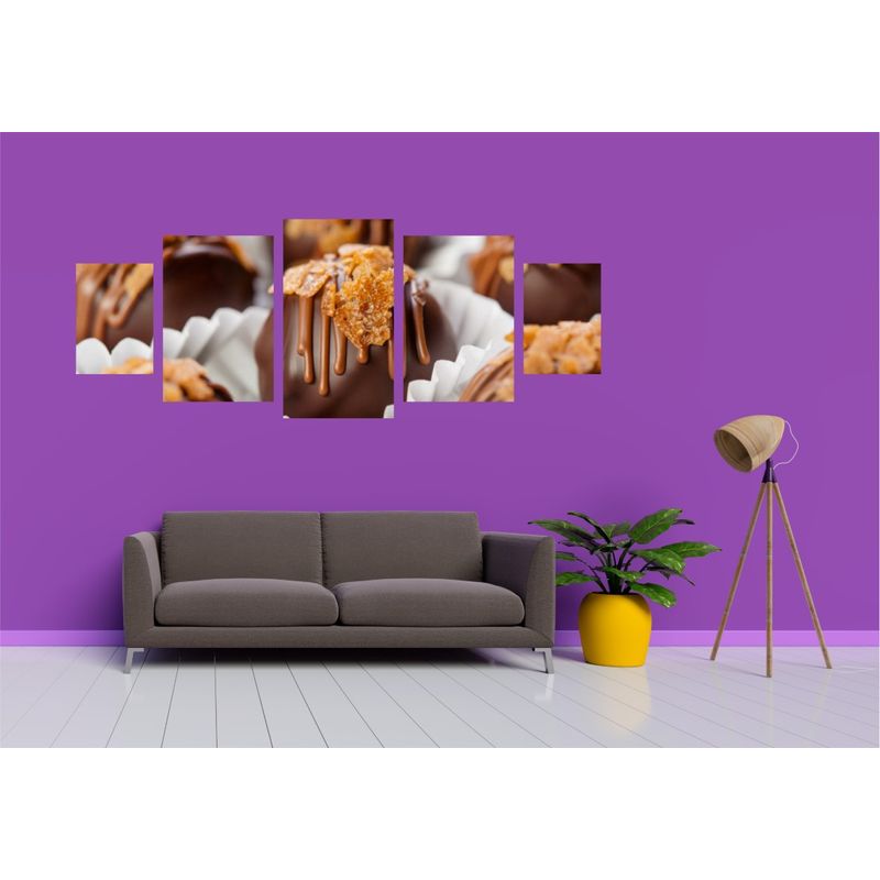 Casa si Gradina - Decoratiuni - Tablouri - Tablou multicanvas 5 piese Food and Drinks model 74, 220x90 cm - Infinity.ro