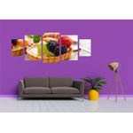 Casa si Gradina - Decoratiuni - Tablouri - Tablou multicanvas 5 piese Food and Drinks model 91, 220x90 cm - Infinity.ro