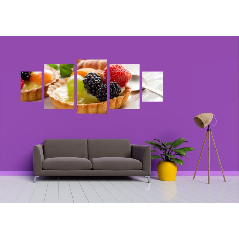 Casa si Gradina - Decoratiuni - Tablouri - Tablou multicanvas 5 piese Food and Drinks model 91, 220x90 cm - Infinity.ro