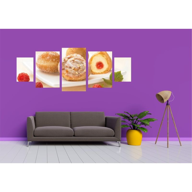 Casa si Gradina - Decoratiuni - Tablouri - Tablou multicanvas 5 piese Food and Drinks model 94, 220x90 cm - Infinity.ro