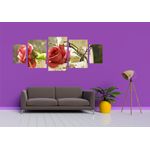 Casa si Gradina - Decoratiuni - Tablouri - Tablou multicanvas 5 piese Trandafiri in vaza, 220x90 cm - Infinity.ro
