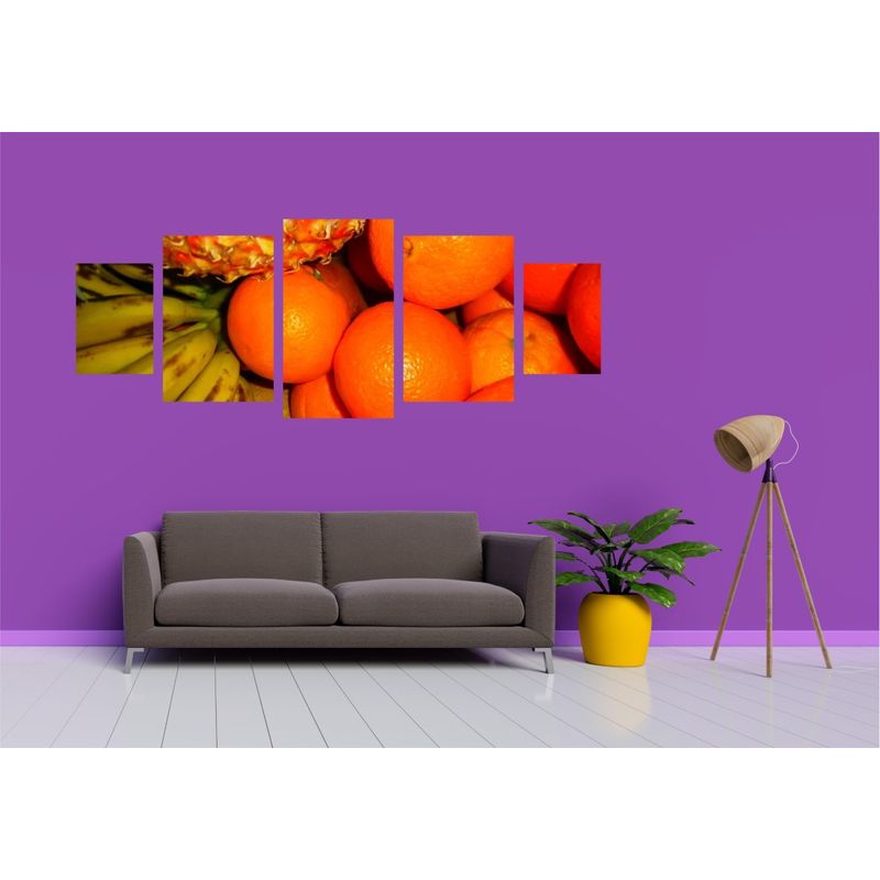 Casa si Gradina - Decoratiuni - Tablouri - Tablou multicanvas 5 piese Food and Drinks model 72, 220x90 cm - Infinity.ro