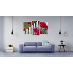 Casa si Gradina - Decoratiuni - Tablouri - Tablou multicanvas 3 piese Trandafiri pe gard, 150x90 cm - Infinity.ro