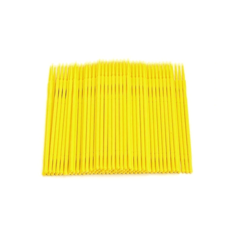 Ingrijire personala si Cosmetice - Machiaj - Accesorii machiaj - Micro perii, pentru curatarea genelor, 100 bucati, Galben - Infinity.ro