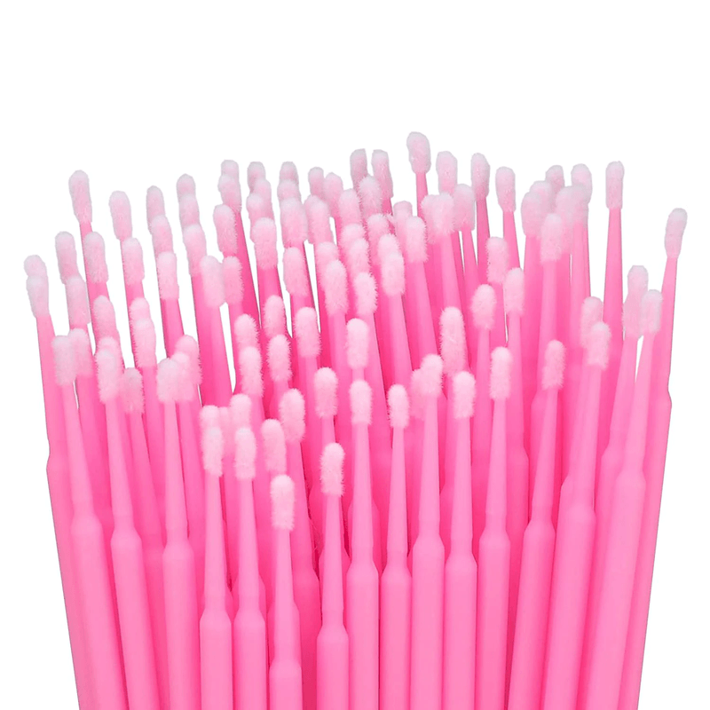 Ingrijire personala si Cosmetice - Machiaj - Accesorii machiaj - Micro perii pentru curatarea genelor, 100 bucati, Roz - Infinity.ro